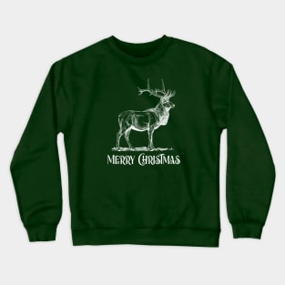 Christmas Deer Illustration Crewneck Sweatshirt